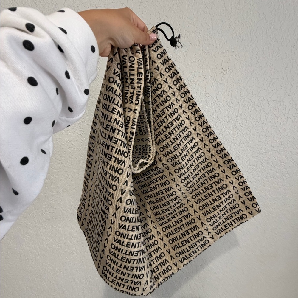 Valentino Beige Logo Drawstring Dustbag